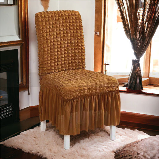 Frill Style Bubble Stuff Chair Cover (Copper Color)