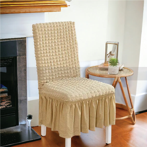 Frill Style Bubble Stuff Chair Cover (Skin Golden Color)