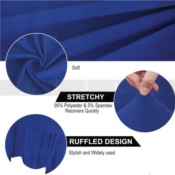 Frill Style Micro Mesh Chair Cover (Blue Color)