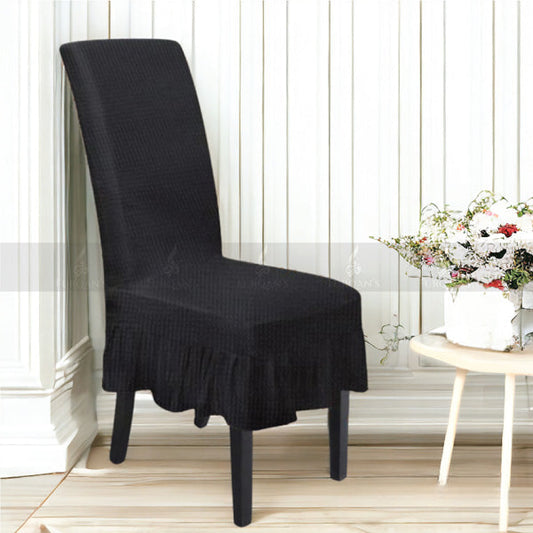 Frill Style Micro Mesh Chair Cover (Black Color)