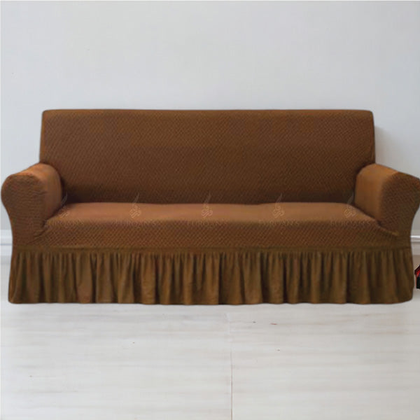 Frill Style Micro Mesh Sofa Cover (Copper Color)