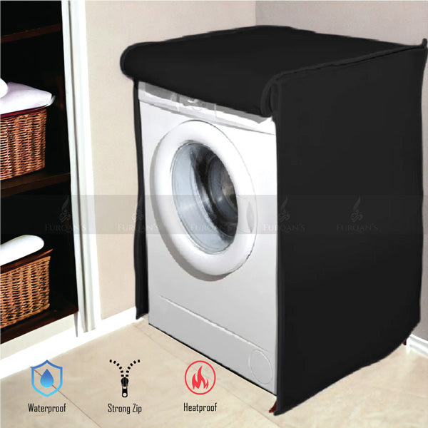 Front Loaded Waterproof Washing Machine Cover (Black Color)