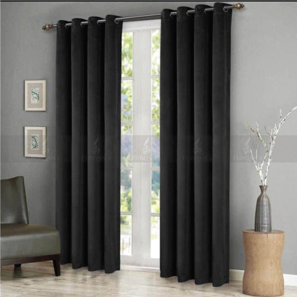 Premium Velvet Curtains (Black Color)