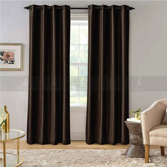 Premium Velvet Curtains (Dark Brown Color)