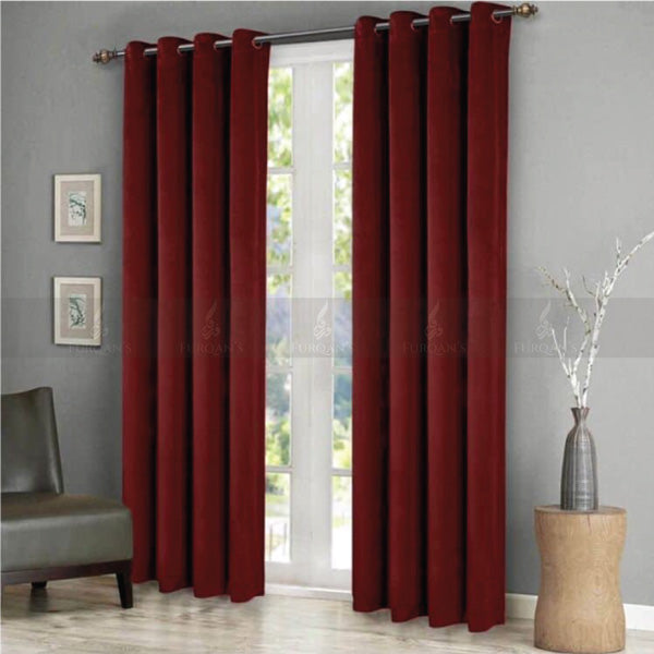 Premium Velvet Curtains (Maroon Color)