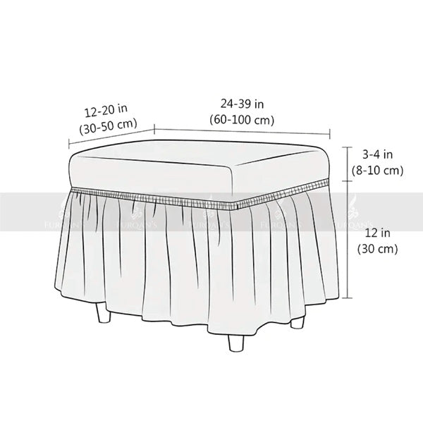 Rectangle Bubble Stuff Frill Style Stool Cover (Beige Color)