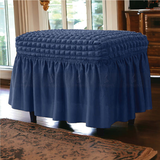 Rectangle Bubble Stuff Frill Style Stool Cover (Blue Color)