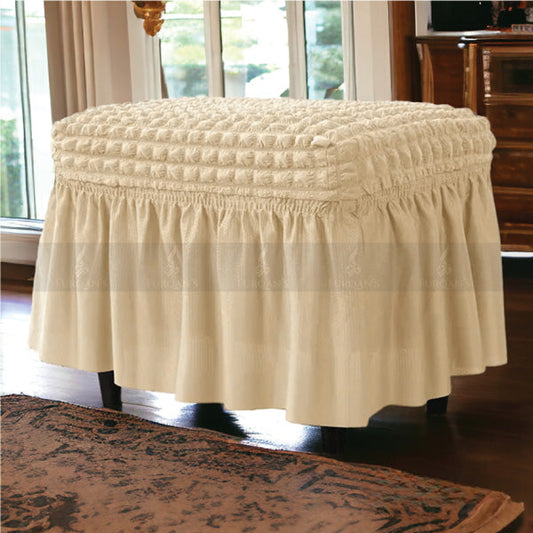 Rectangle Bubble Stuff Frill Style Stool Cover (Skin Golden Color)