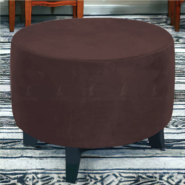 Round Elastic Velvet Puffy Cover (Brown Color)