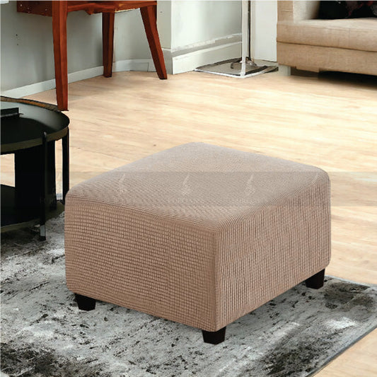 Square Bubble Stuff Fitted Stool Cover (Beige Color)