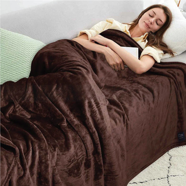 Super Soft AC Fleece Blanket (Brown Color)