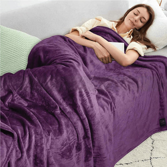 Super Soft AC Fleece Blanket (Plum Color)