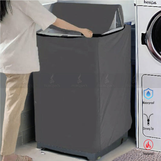 Top Loaded Waterproof Washing Machine Cover (Grey Color)