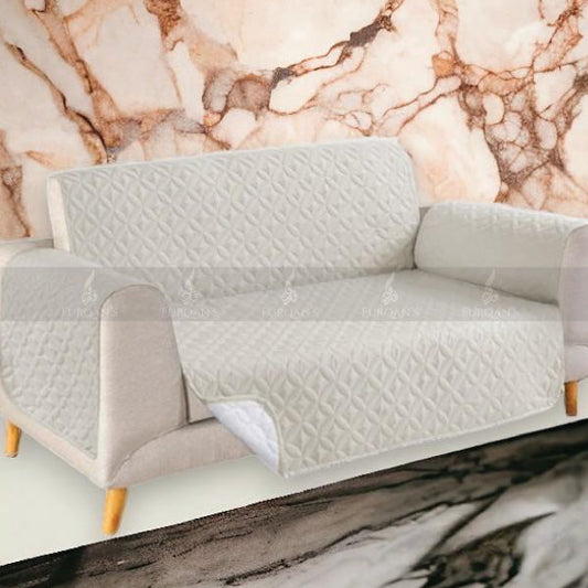 Ultrasonic Quilted Sofa Cover (Off White Color)