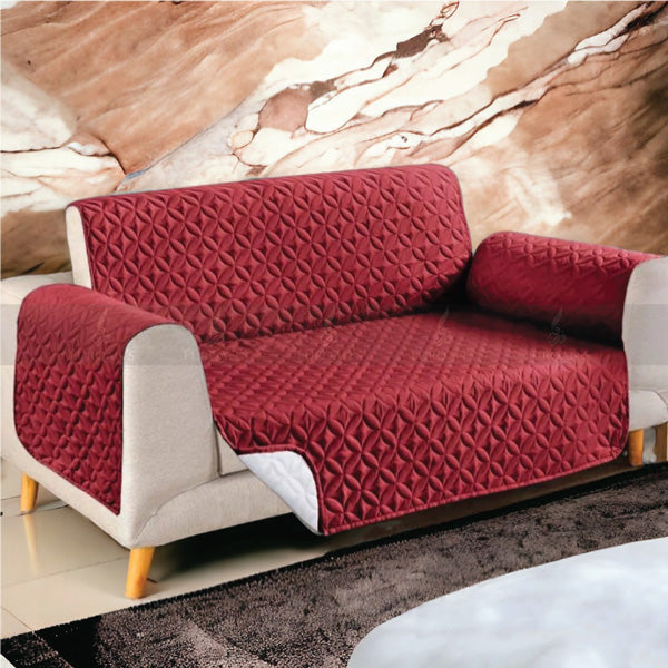 Ultrasonic Quilted Sofa Cover (Maroon Color)