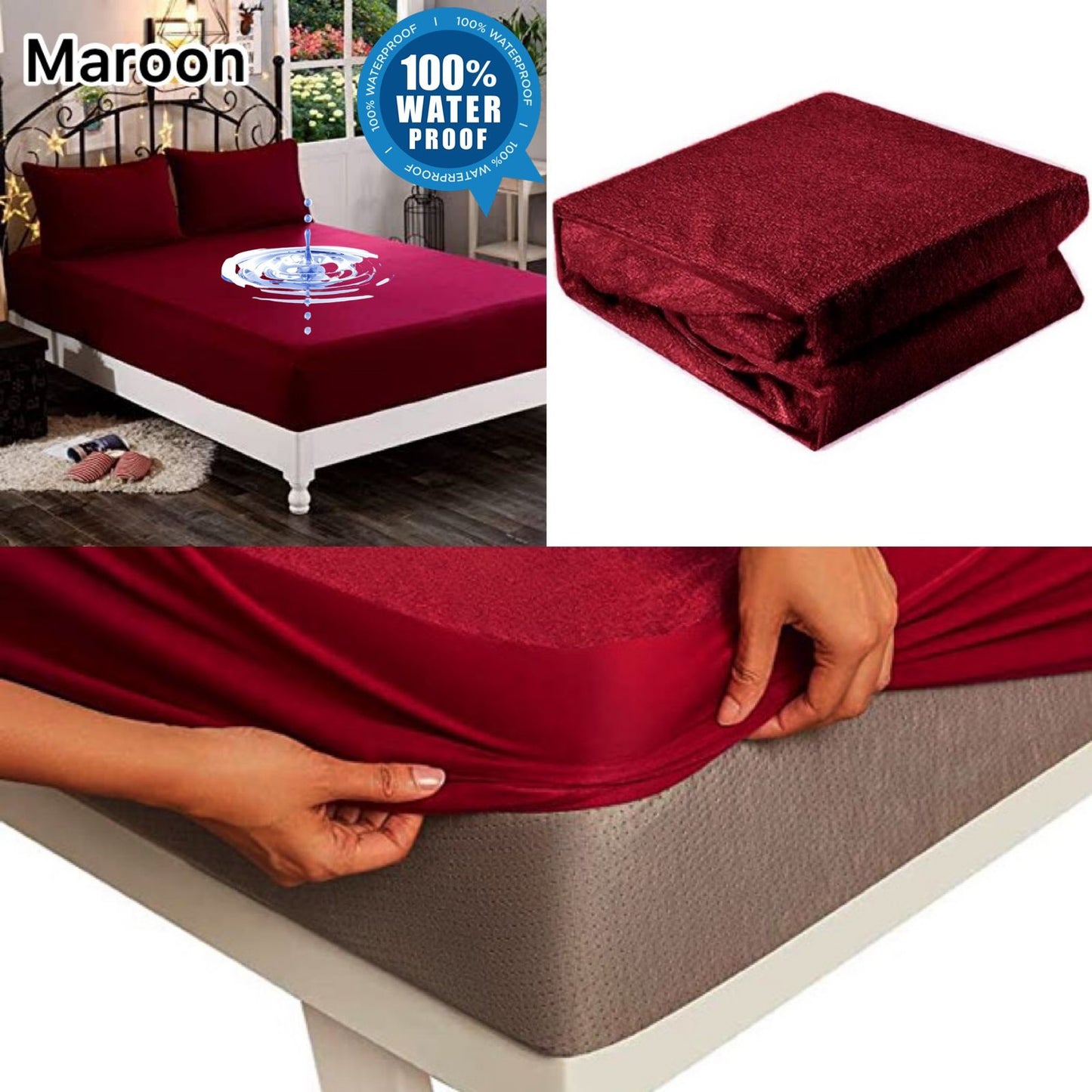 Premium Terry Cotton Waterproof Fitted Mattress Protector